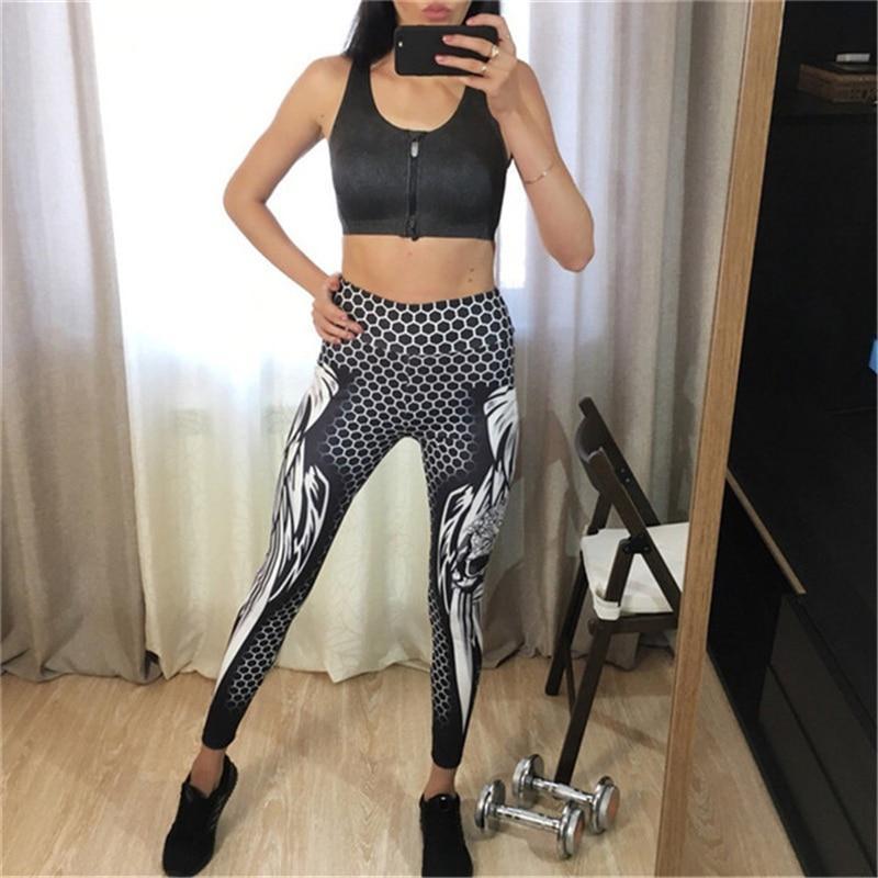 www. - Honeycomb Skull Fitness Legging Solid Color Sexy Fashion  Print Leggings Polyester