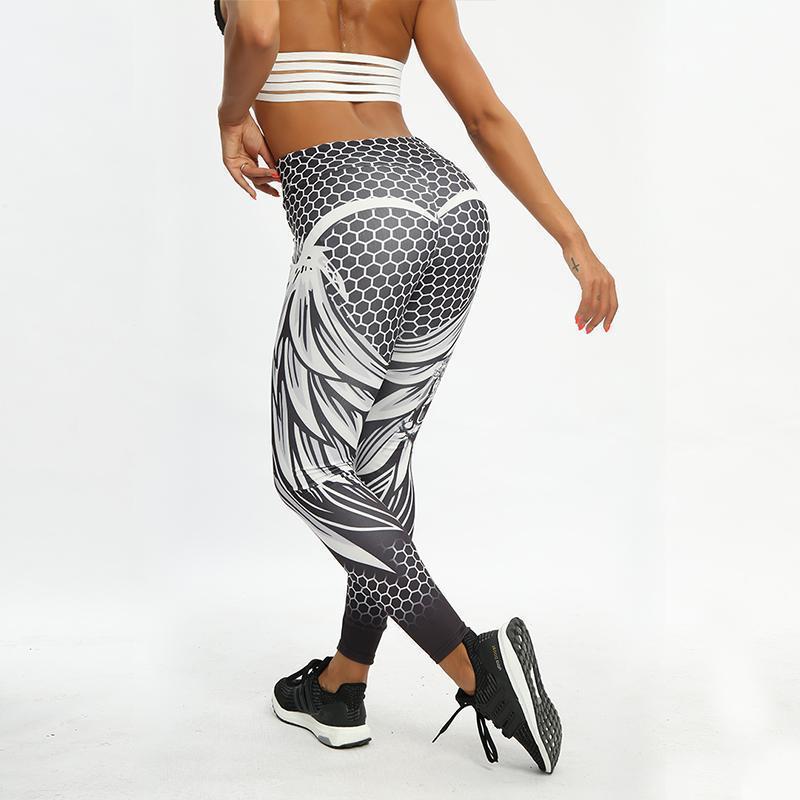 Yoga Pants for Women, Honeycomb Texture High Waist Sports Leggings