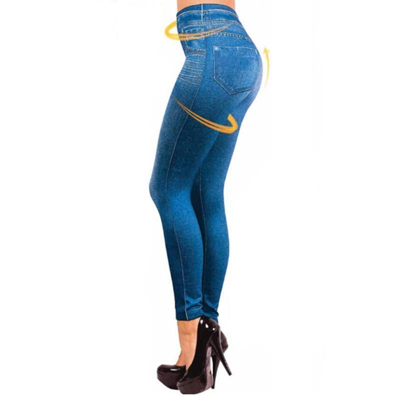 Clothing Hot Jeans for Women Denim Pants with Pocket Pull Cashmere Body Imitation Cowboy Slim Leggings Women Fitness Dropshipping (US 4-20W)