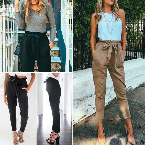 Pencil Pants Women High Waist Slightly Stretchy Ankle-length Lady Trousers  Workwear Office Slim Lady Formal Trousers Woman Pants - AliExpress