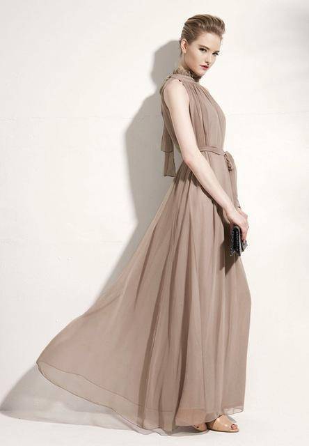 clothing Khaki / S Plus Size - Multi Wear Elegant Chiffon multi way convertible dress Dress (Up to US 18)