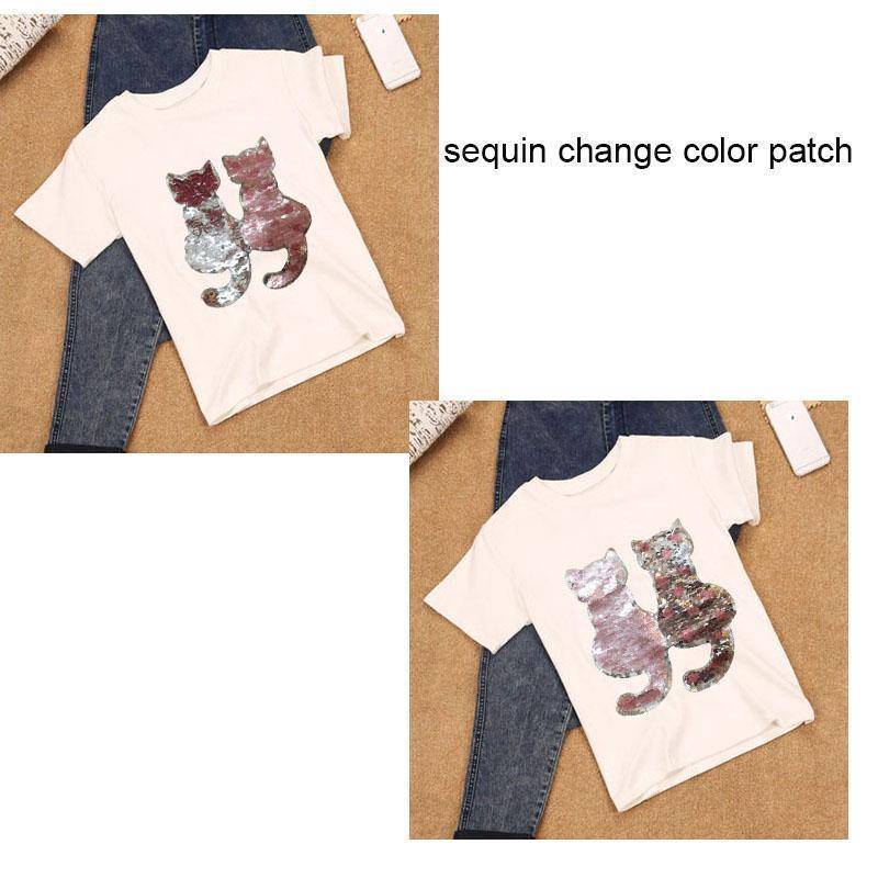 clothing Kitten sequin sew on patch