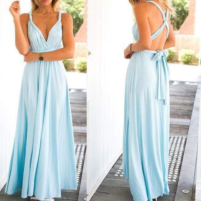 Clothing Light Blue / S (US 10-12) Plus Size - The Wonder Maxi Dress, Beautiful Infinity multi way convertible dresses  (US 10-16W)