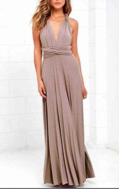 Clothing Light Brown / S (US 10-12) Plus Size - The Wonder Maxi Dress, Beautiful Infinity multi way convertible dresses  (US 10-16W)