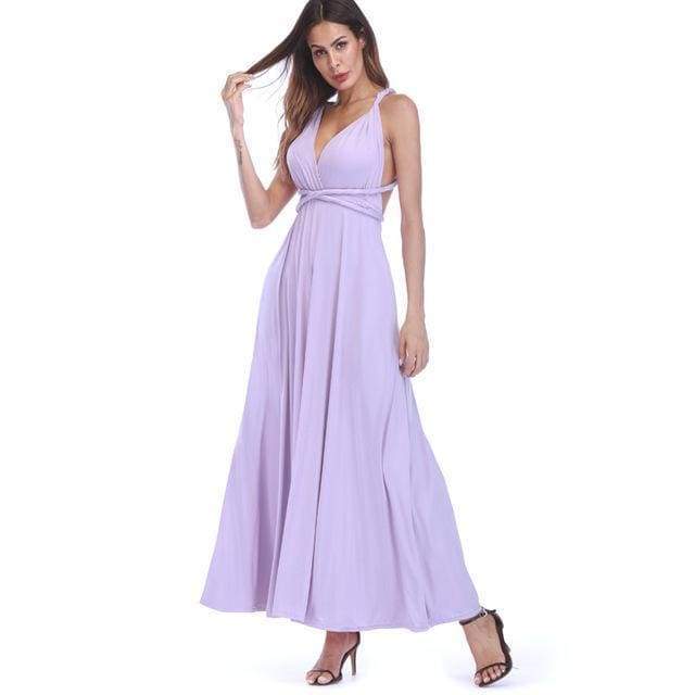 Clothing Light Purple / S (US 8-10) Plus Size - Infinity Convertible Wonder Dress,  20 Colors Summer Maxi Party Dresses Multiway Swing Dress  Wrap Dress (US 8 - 18 W)