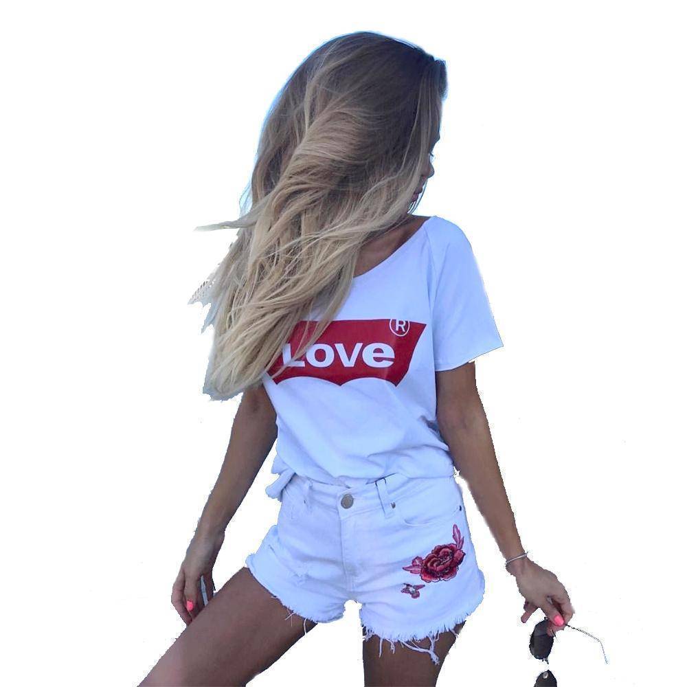clothing Love women Tee, cotton T-shirt - (US 4 - 14)