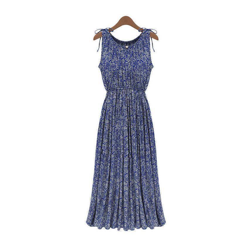 Clothing M (US 18W) Plus Size - Blue Boho Long Maxi Beach Dress  (US 18W-26W)