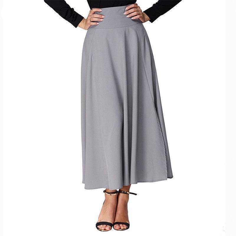 Clothing Maxi Skirt vintage Retro High Waist Pleated  Long Skirts Back Bow with Belt (US 6-16)