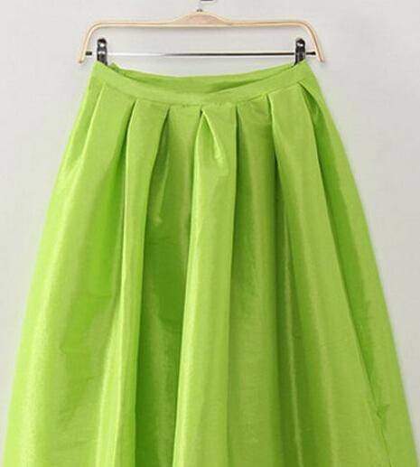 Clothing Neon Green 115cm / S (US 4-6) Plus Size - Maxi Long Skirt Floor Length High Waisted Skirts 115 cm (US 4-18W)