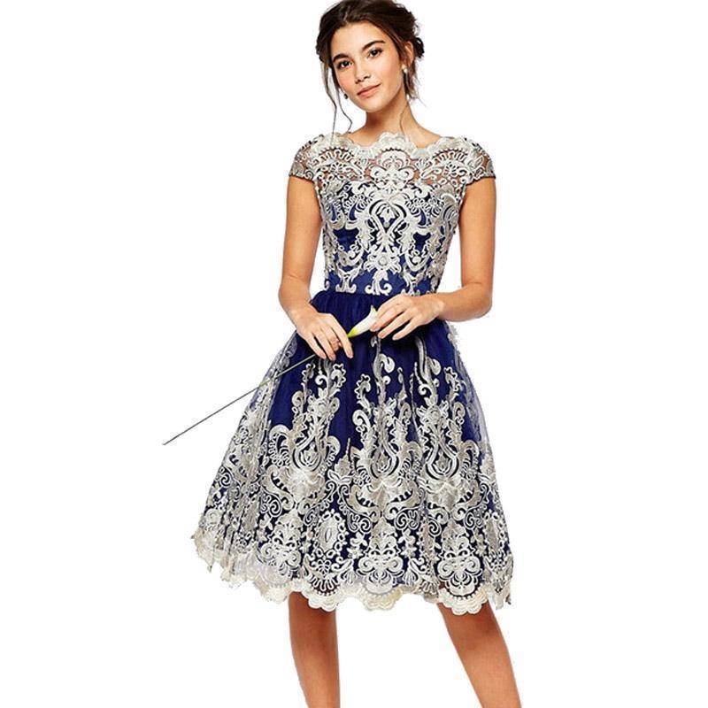 www.Nuroco.com - Petite Lace Embroidery Floral Dresses www.Nuroco.com - Petite Lace Embroidery Floral Dresses