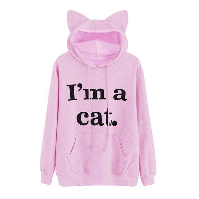 clothing pink / S Cute Cat Ear Cap Hoodies ( US 4 - 10)