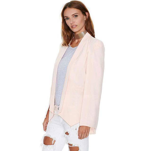 Clothing Pink / S (US 4-6) Women Long Sleeve Lapel Cape Poncho Office Jacket Cloak Blazer Suit Coat (US 4-16)