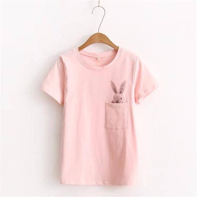 Clothing Pink / S (US 8-10) Rabbit Cute T-shirts (US 8-16)