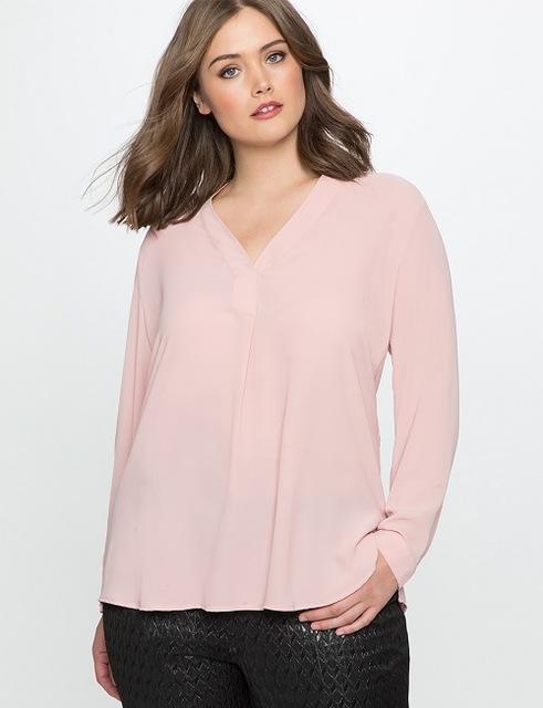 Clothing Pink / XL (US 14-16) Plus Size - Beautiful Women slimming Chiffon Blouse (US 14-26W)