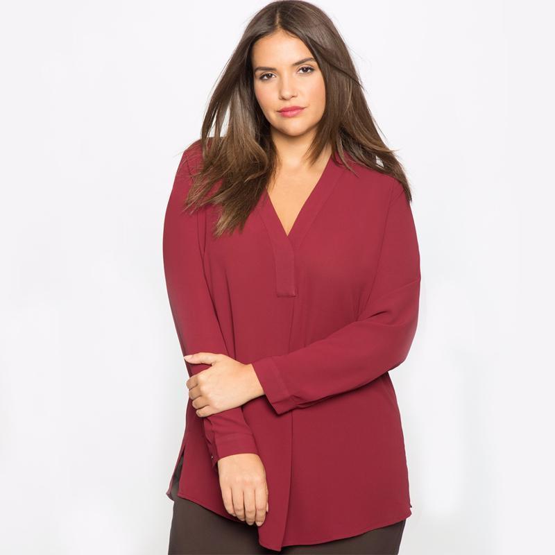 Top Plus Less Plus Size Chiffon Tops