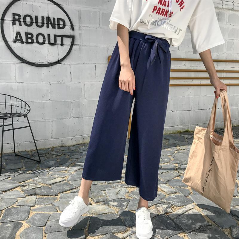 ZIZOCWA Cute Preppy Clothes Casual Pants Womens Stretchy Womens Casual  Solid Color Loose Pockets Elastic Waist Pants Long Trousers Lose Womens  Pants 