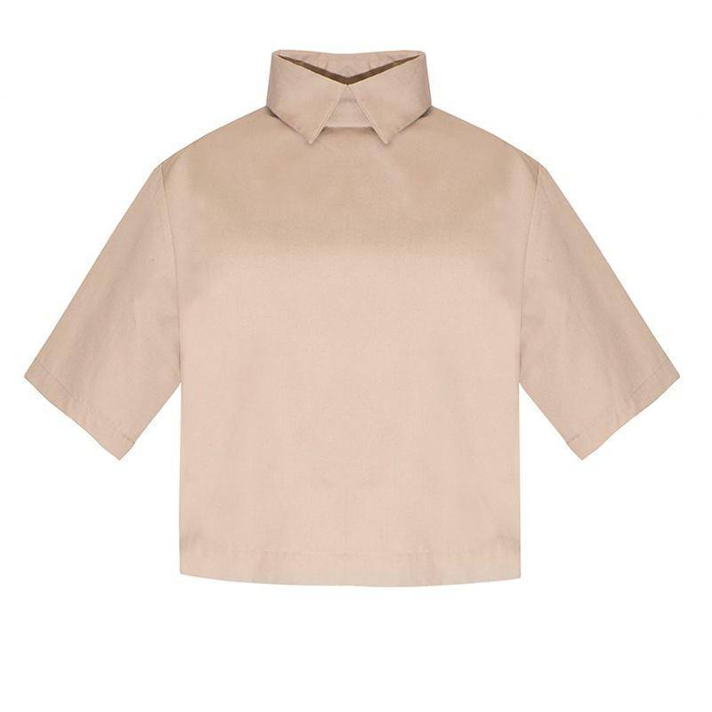 Clothing Plus Size - Retro preppy style shirt, turn down collar blouse  (US 14W-24W)