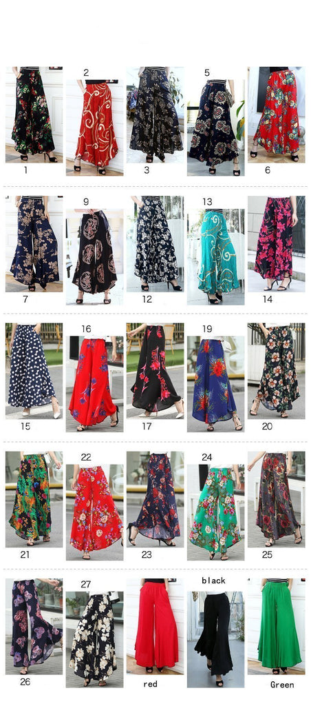 Summer Beach Pants Women's High Waist Pants Plus Size Retro Loose Print  Bloomers Floral Trousers Women's (Color : Style 1, Size : 3X-Large) :  : Clothing, Shoes & Accessories