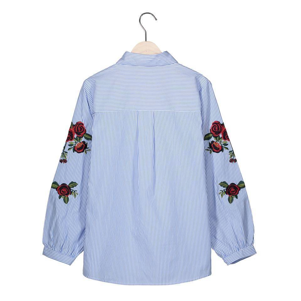 clothing Plus Size - Women Blouses Ladies Floral Embroidery Blouse (US 6-16W)