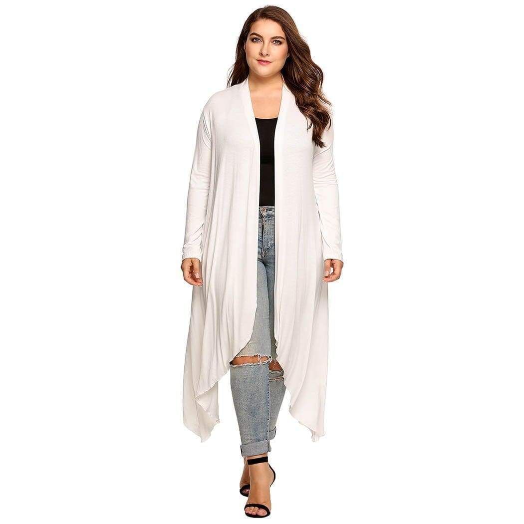 www. - Plus Size - Women Cardigan Long Jacket Large