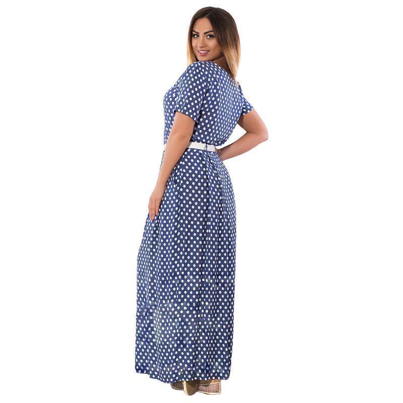 www.Nuroco.com - Plus Size Women long dress 5XL 6XL Polka Dot Maxi Chiffon Vintage Elegant Beach www.Nuroco.com - Plus Size Women long dress 5XL 6XL Polka Dot Maxi Chiffon Vintage Elegant Beach