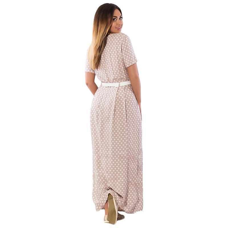 Clothing Plus Size Women long dress 5XL 6XL Polka Dot Maxi Chiffon Vintage Elegant Beach Dress Big Large Size  (US 14W-24W)