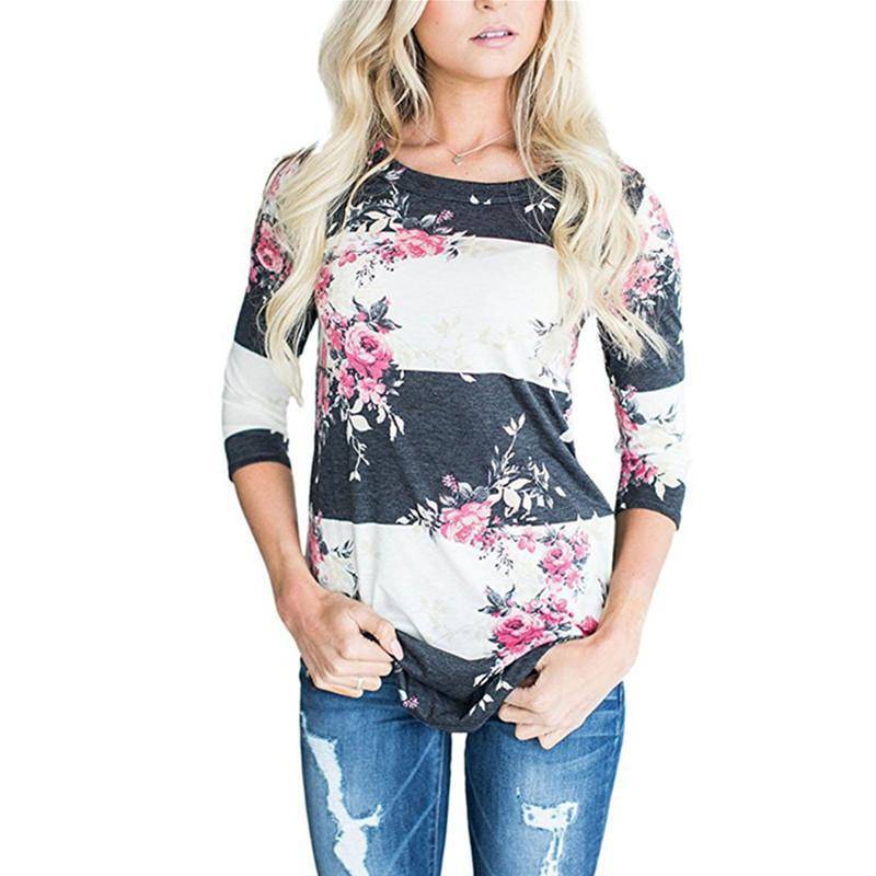 Clothing Printed Floral Flower T Shirt Women Top Tees