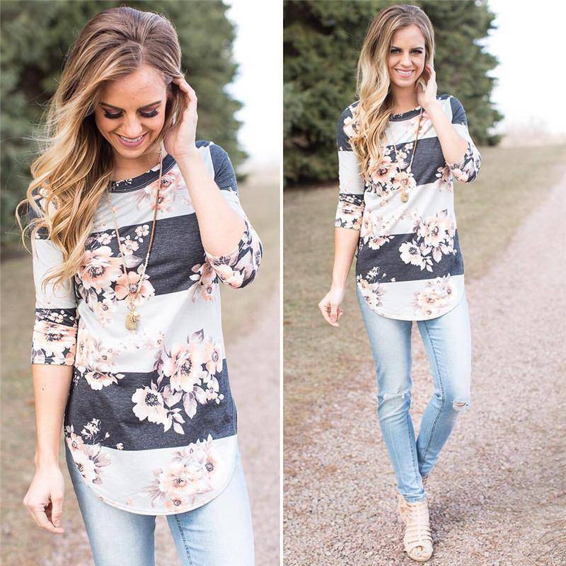Clothing Printed Floral Flower T Shirt Women Top Tees