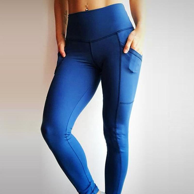 PEASKJP Women's Cotton Leggings Wide Leg High Waist Workout Tummy Control  Work Pants, Blue L 