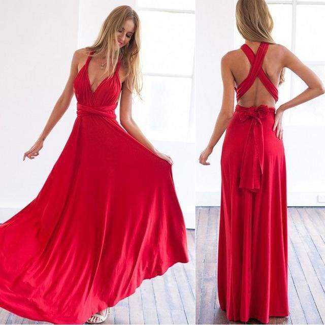 Clothing Red / S (US 10-12) Plus Size - The Wonder Maxi Dress, Beautiful Infinity multi way convertible dresses  (US 10-16W)