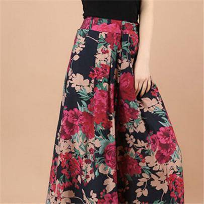 6 colors, Wide Leg Pant, Flower Capri Skirt Trousers