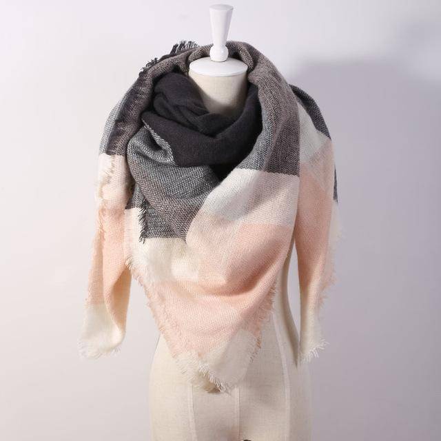 clothing rose Oversize Solid Color Winter Square Scarf, XL Women Blankets,  Luxury Shawl 140cm x 140cm