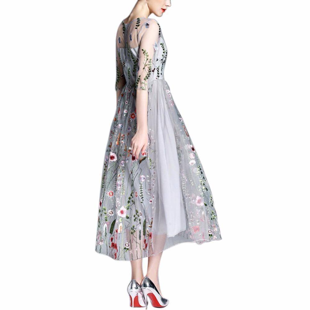 www.Nuroco.com - Sale! Embroidery Ankle Floral Knee length Lining Dress www.Nuroco.com - Sale! Embroidery Ankle Floral Knee length Lining Dress