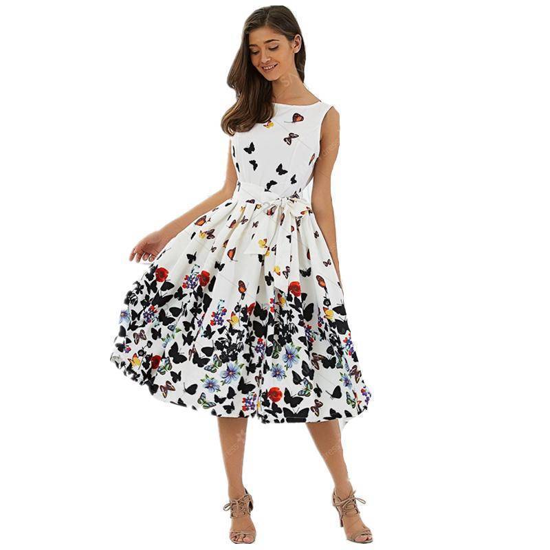 Clothing S(US 4-6) Butterfly Summer Dress (US 4-14)