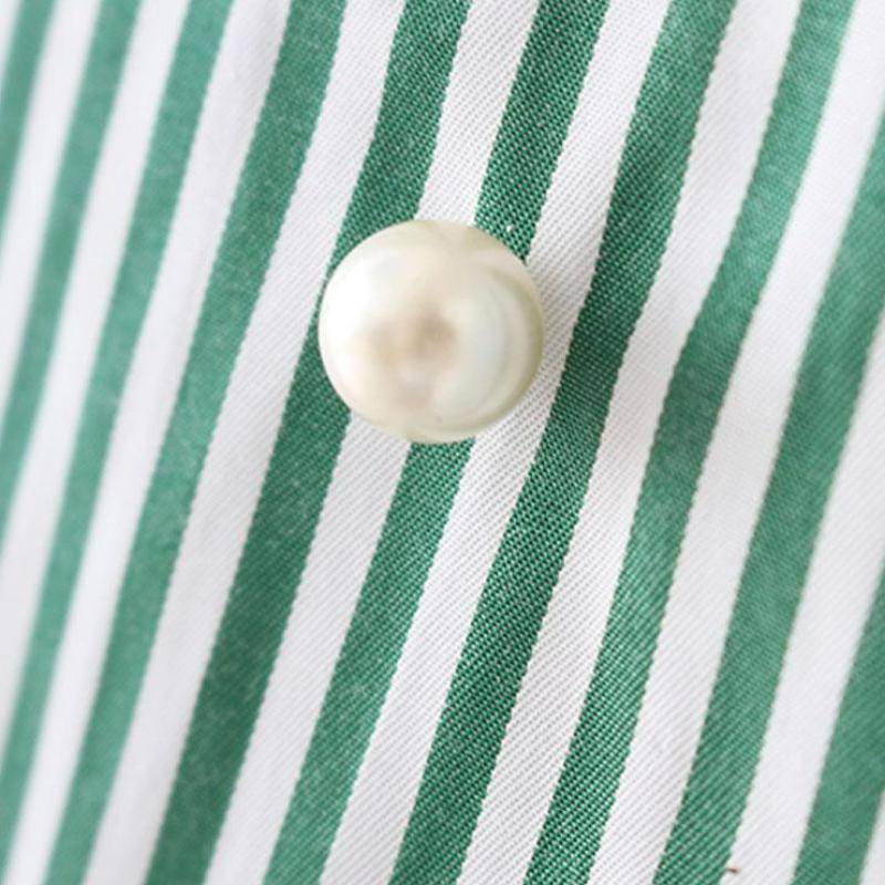 clothing SALE! Pearls beading striped shirts with flare sleeves (US 2-14)
