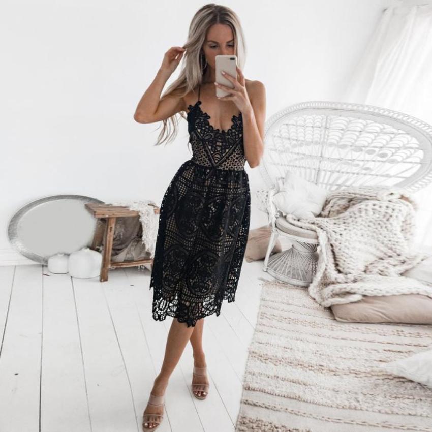 Sexy Party Dress Women Summer Deep V Neck Backless Lace Dresses Fashio www.Nuroco.com Sexy Party Dress Women Summer Deep V Neck Backless Lace Dresses Fashio www.Nuroco.com