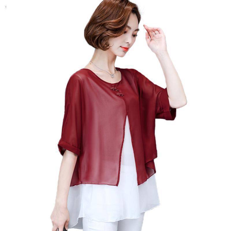 Clothing Spliced Women Blouse Shirt Casual Blusas Spring Summer Blouse Batwing Sleeve Loose O-neck Top Tee Plus Size (US 4-16)