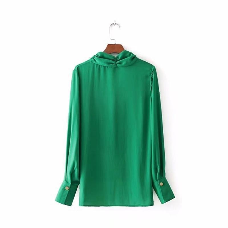 Clothing Spring Women Sweet Blouse Long Sleeve Solid V Neck Blouse Fashion Casual Female Blouse Women Tops (US 8-14)