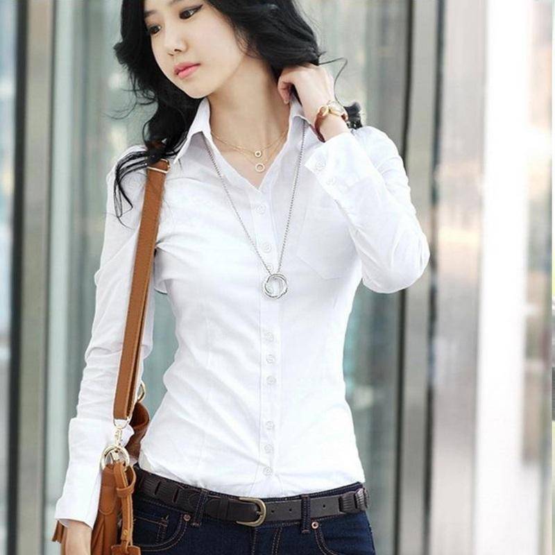 Clothing Summer Blouses White Chiffon Shirt (US 6-16)