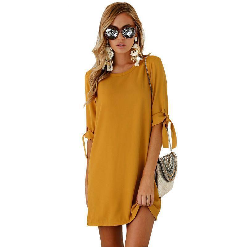 Clothing Summer Casual Long Shirt /Short Chiffon Dress (US 8-18W)
