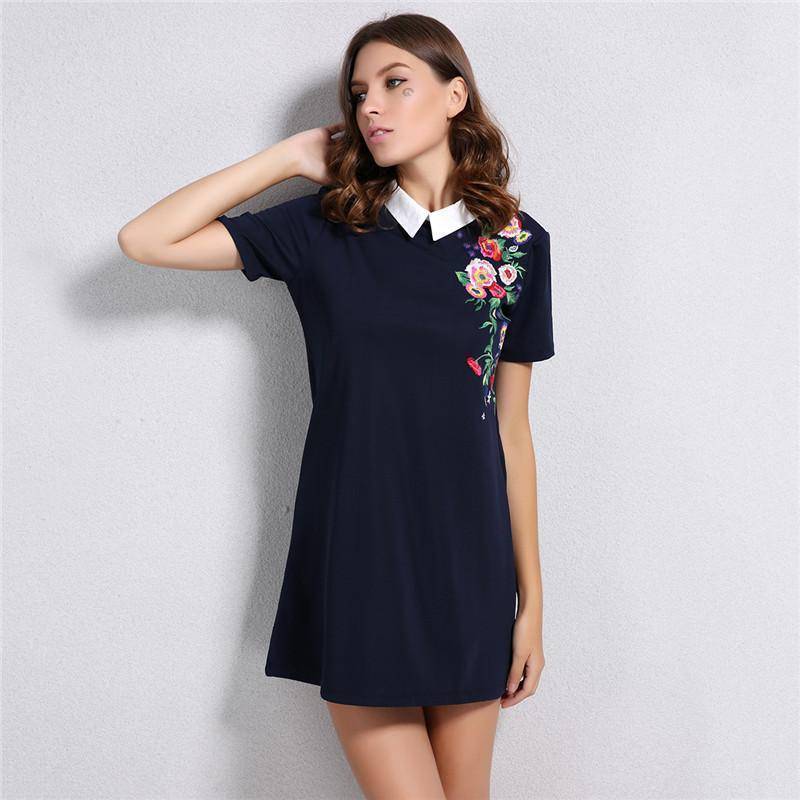 clothing Sweet floral embroidery Long Shirt / Mini dress (US 10 - 12)