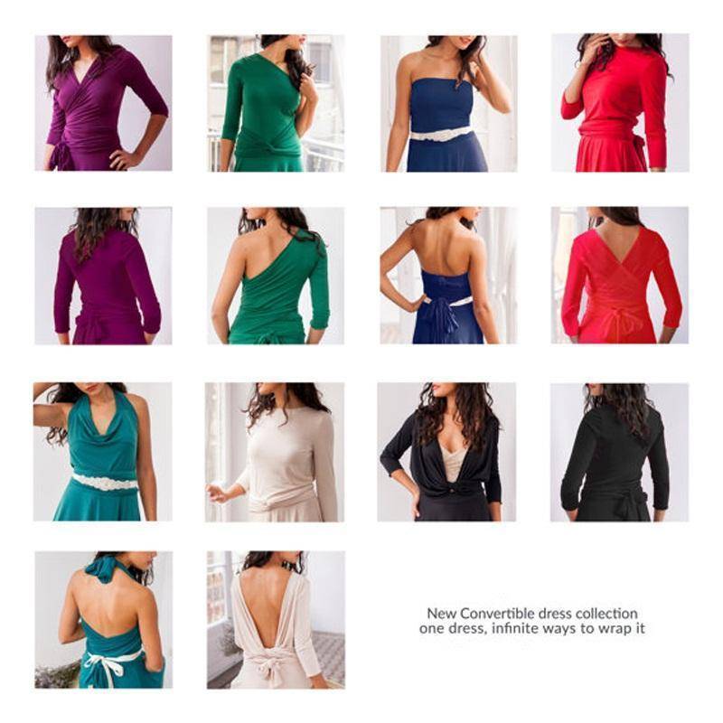 clothing The Wonder Dress - Long Sleeve Design, Multi way, infinity convertible dreses,  Petite Sizes (US 2- 10)