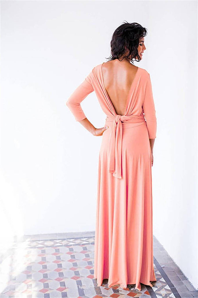 The Wonder Dress - Long Sleeve Design, Multi way, infinity convertible dreses,  Petite Sizes (US 2- 10) - www.Nuroco.com