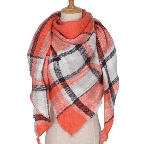 29 Designs, Triangle Small Plaid Cashmere blend checked blanket Scarf