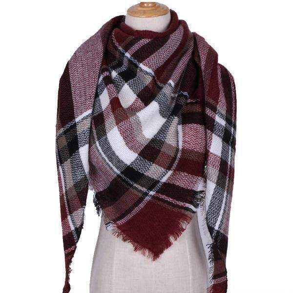 29 Designs, Triangle Small Plaid Cashmere blend checked blanket Scarf