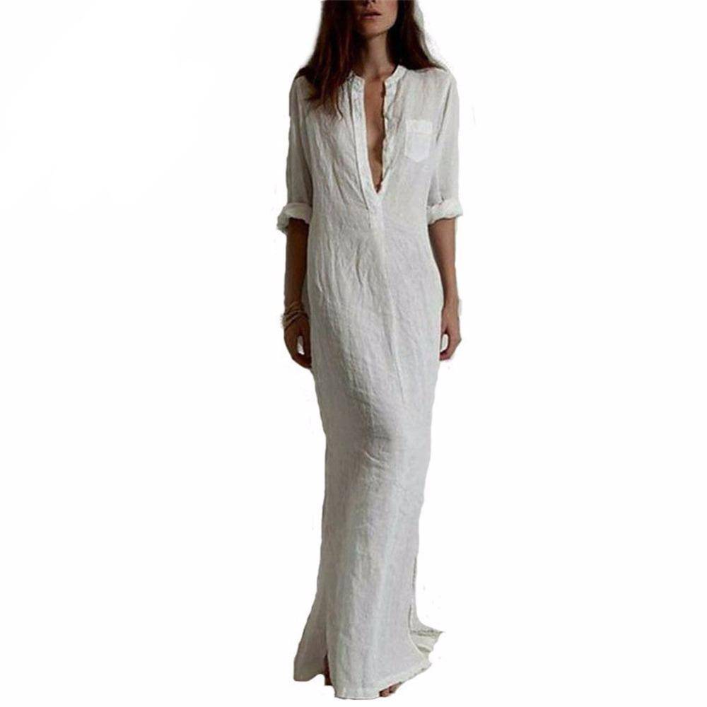 www.Nuroco.com - V Neck Long Sleeve Beach Dress Plus Size ( US 4 - 16) www.Nuroco.com - V Neck Long Sleeve Beach Dress Plus Size ( US 4 - 16)