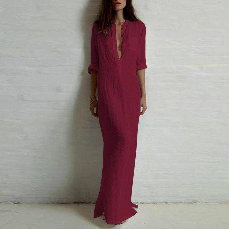 www.Nuroco.com - V Neck Long Sleeve Beach Dress Plus Size ( US 4 - 16) www.Nuroco.com - V Neck Long Sleeve Beach Dress Plus Size ( US 4 - 16)