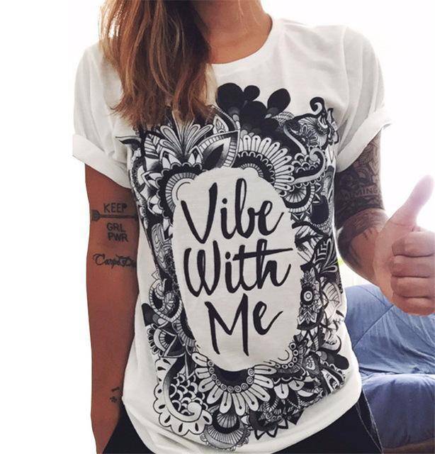 Clothing Vibe With Me / XXS Good Vibes women Tees, Positive T-shirts (US 2-12)