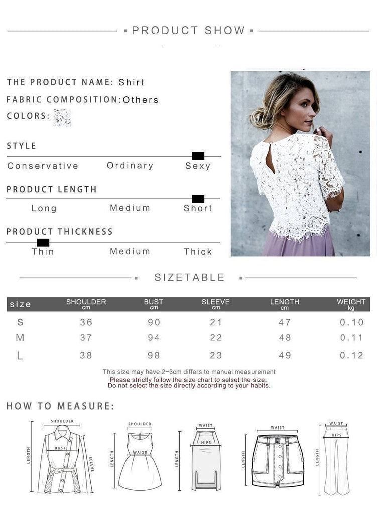 Clothing White Floral Lace Hollow Out Crochet Top (US 9 - 14)