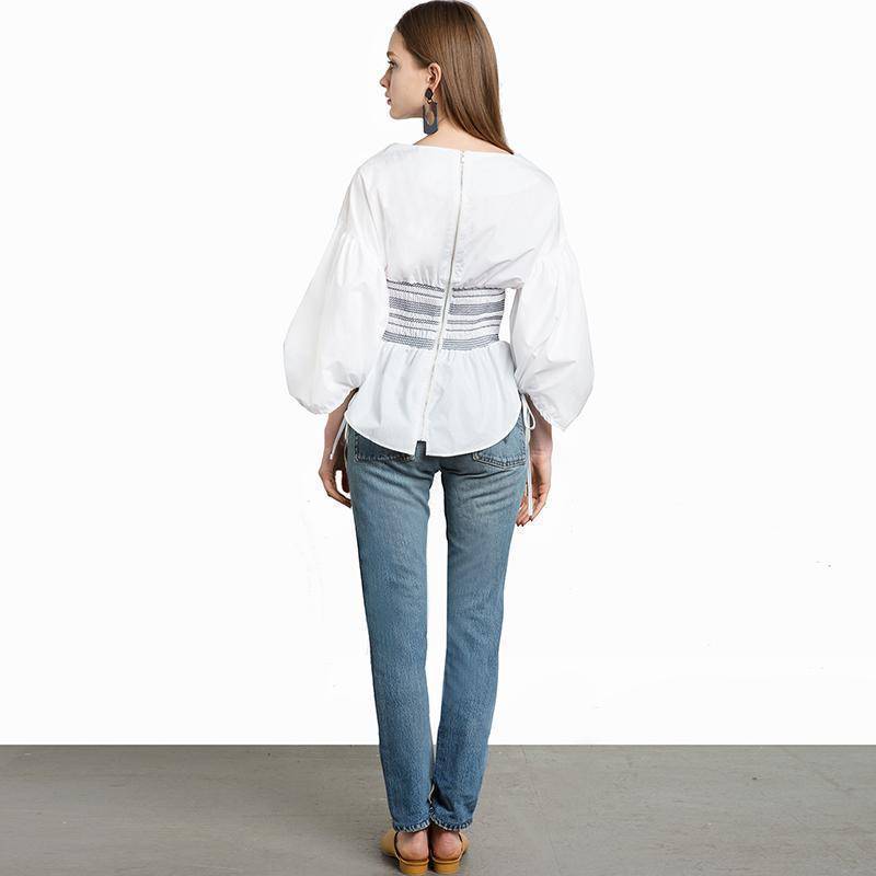 Clothing White lantern Sleeve Shirt (US 10-18W)